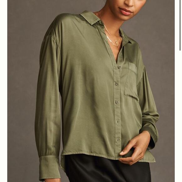 Cloth & Stone Roll-Tab Boxy Buttondown Shirt - Picture 1 of 16